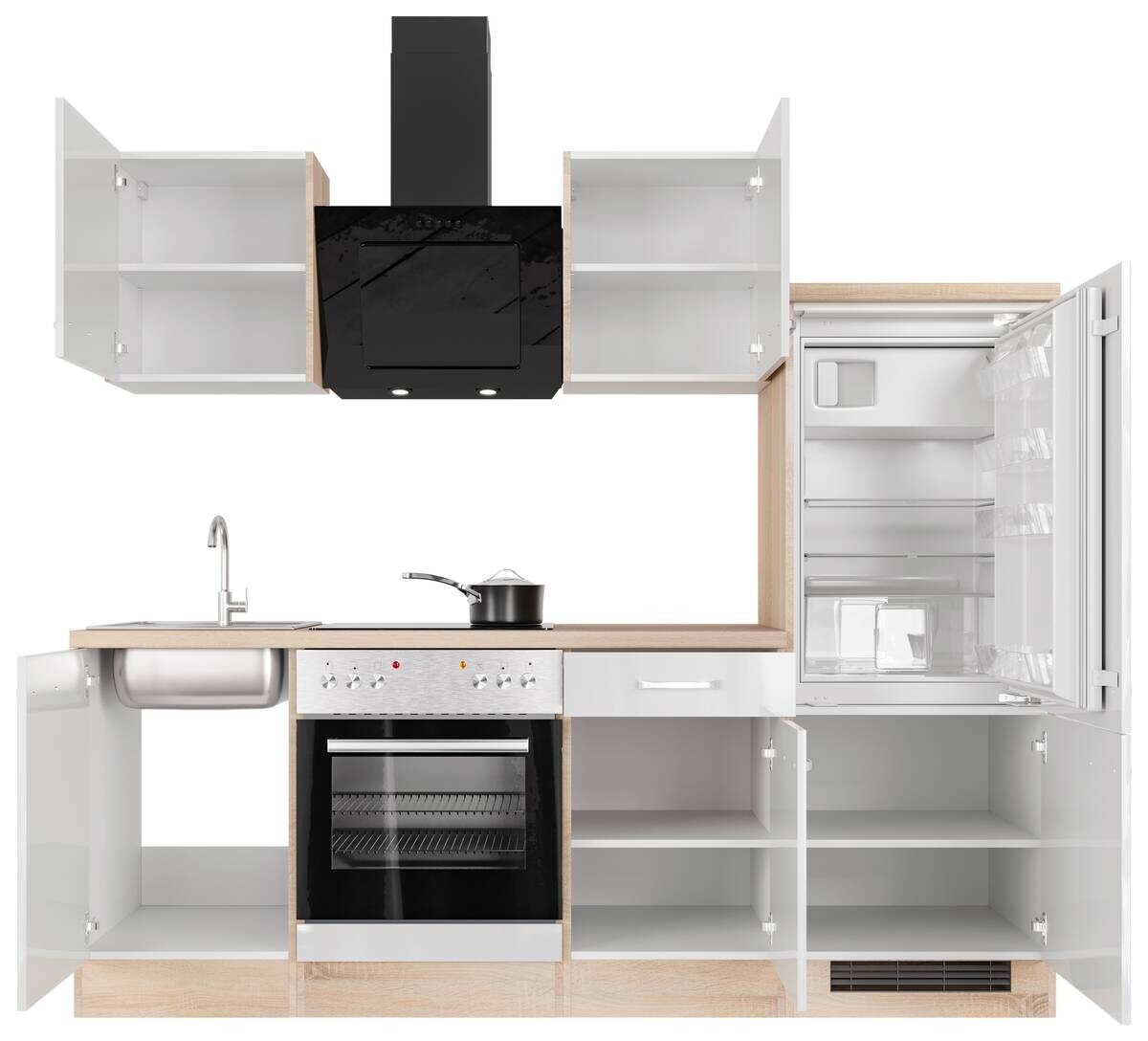 Küchenblock Valero weiß Hochglanz B/H/T: ca. 220x200x60 cm