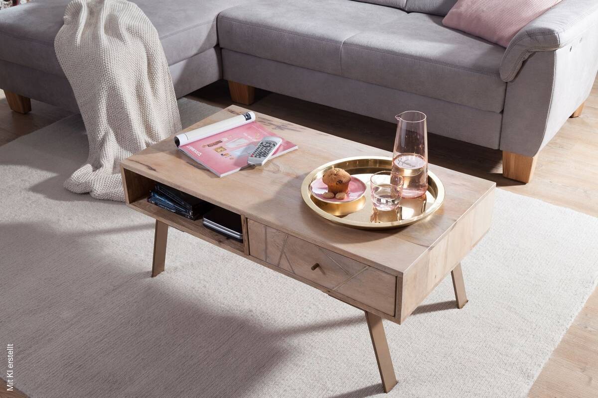Couchtisch braun B/H/T: ca. 95x42x50 cm
