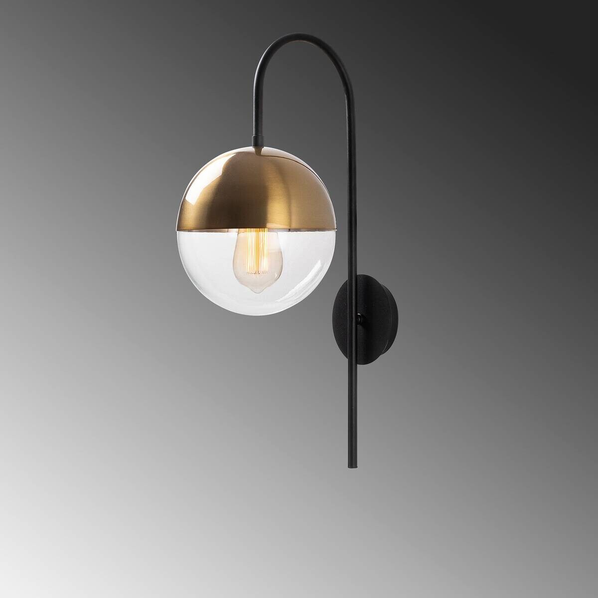 Opviq Wandleuchte Bastos bronze schwarz Metall Glas B/H/T/L/D: ca. 31x57x31x20x15 cm E27 1 Brennstellen