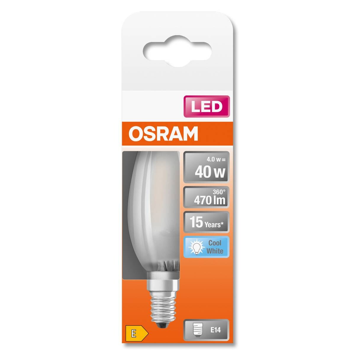 OSRAM LED-Leuchtmittel Kerzenlampe Classic B AC32491 E14