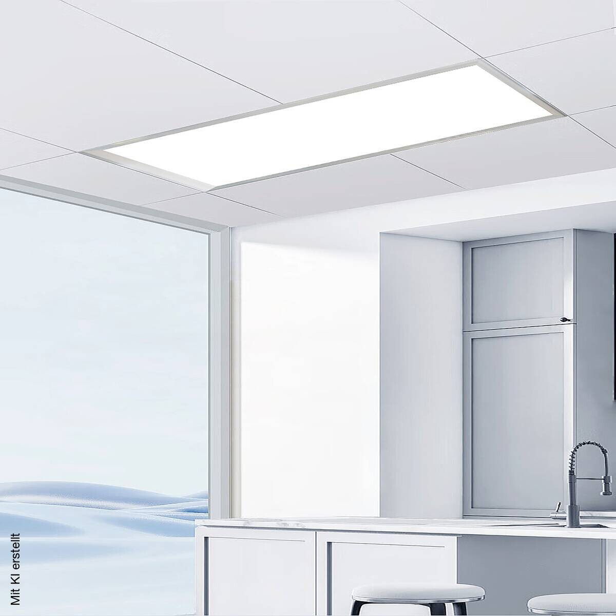 POCOline Deckenpanel Plano weiß silber Kunststoff Aluminium B/H/L: ca. 30x7x120 cm