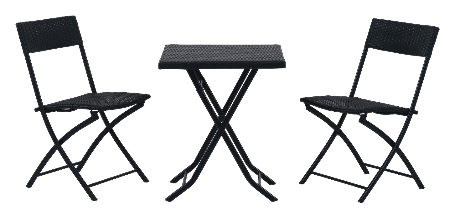Outsunny Bistroset schwarz Metall