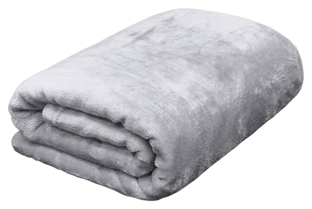 Flanelldecke silber Polyester B/L: ca. 140x200 cm