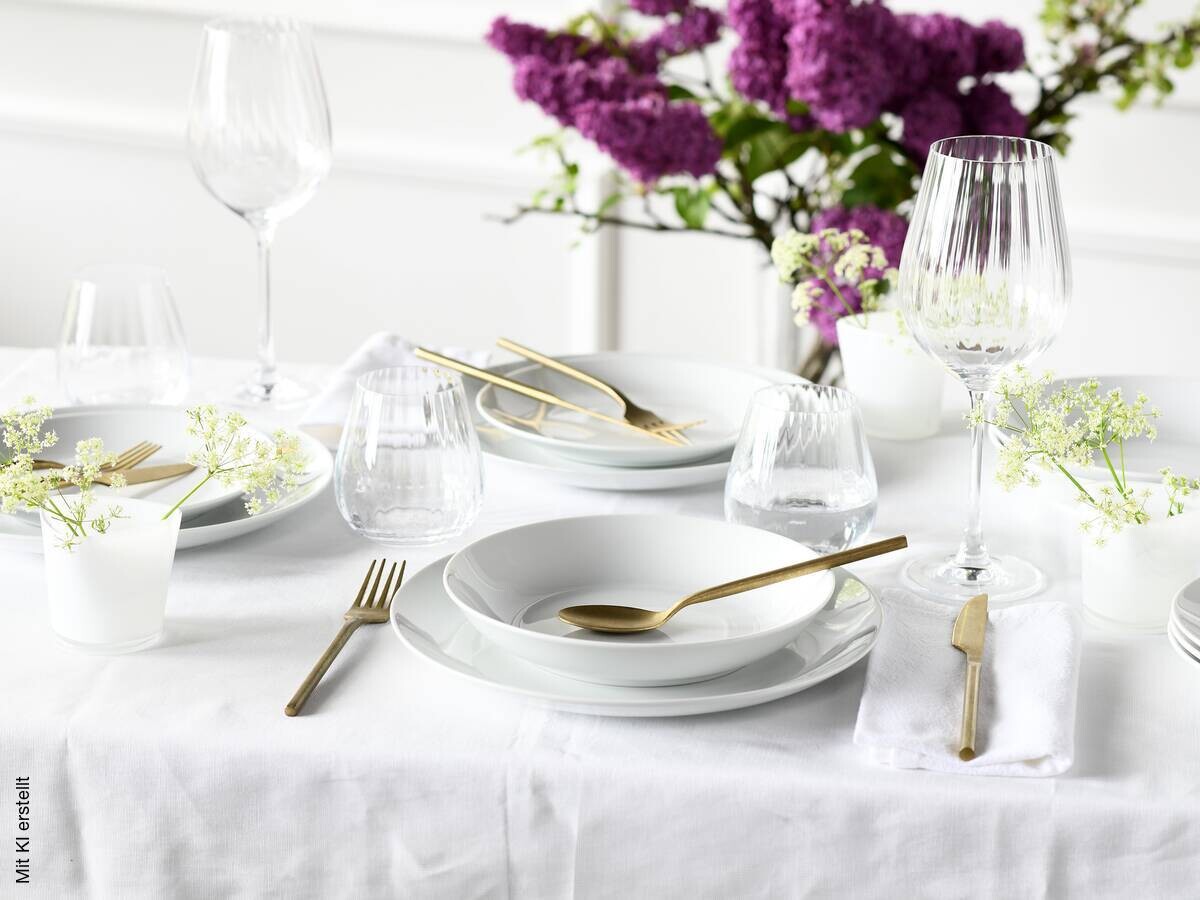 CreaTable Kombiservice Luna weiß Porzellan 80 tlg.