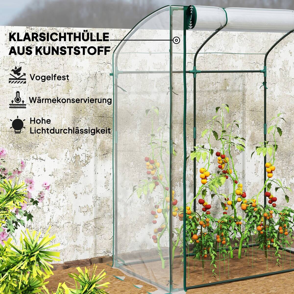 Outsunny Gewächshaus B/H/T/L: ca. 70x170x70x128 cm transparent