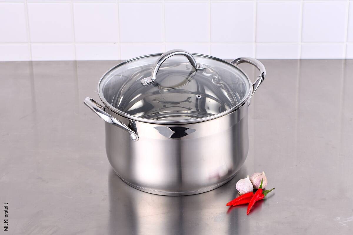 BERGNER Kasserolle GOURMET silber Edelstahl B/H/L: ca. 17,6x11,7x25,3 cm
