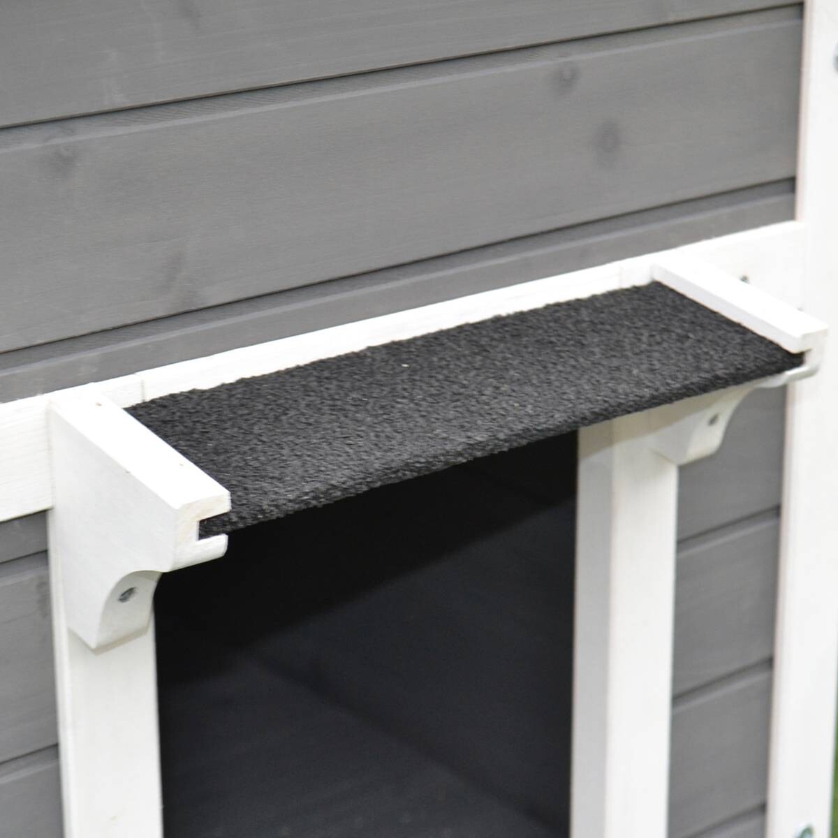 PawHut Katzenhaus grau Holz B/H/L: ca. 67x75x115 cm