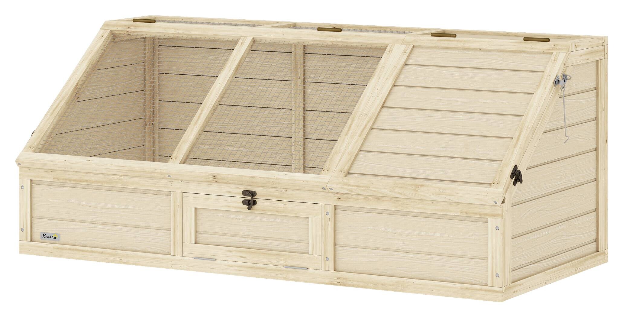 PawHut Schildkrötenhaus Holzoptik Holz B/H/L: ca. 55x50x120 cm