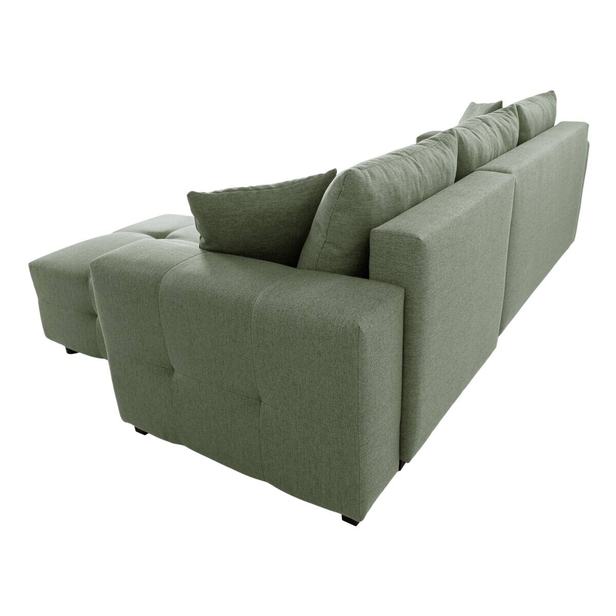 Ecksofa mit Bettfunktion und Bettkasten salbei Webstoff B/H/T: ca. 247x83x162 cm