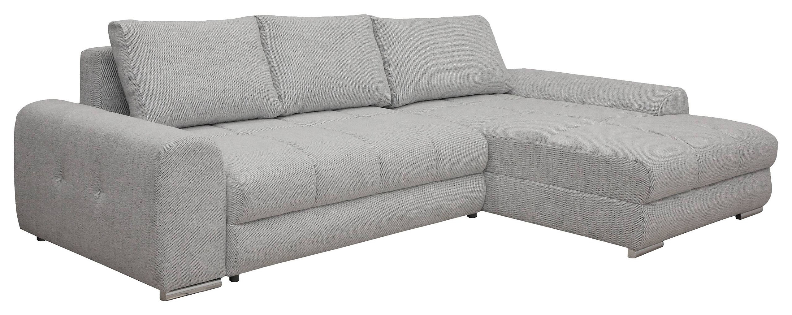Ecksofa mit Bettfunktion und Bettkasten Lorenz grau Microfaser B/H/T: ca. 284x74x180 cm