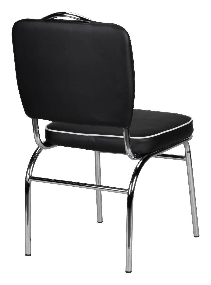 Stuhl schwarz weiß Chrom Kunstleder Metall Kunstleder B/H/T: ca. 45x90x47 cm