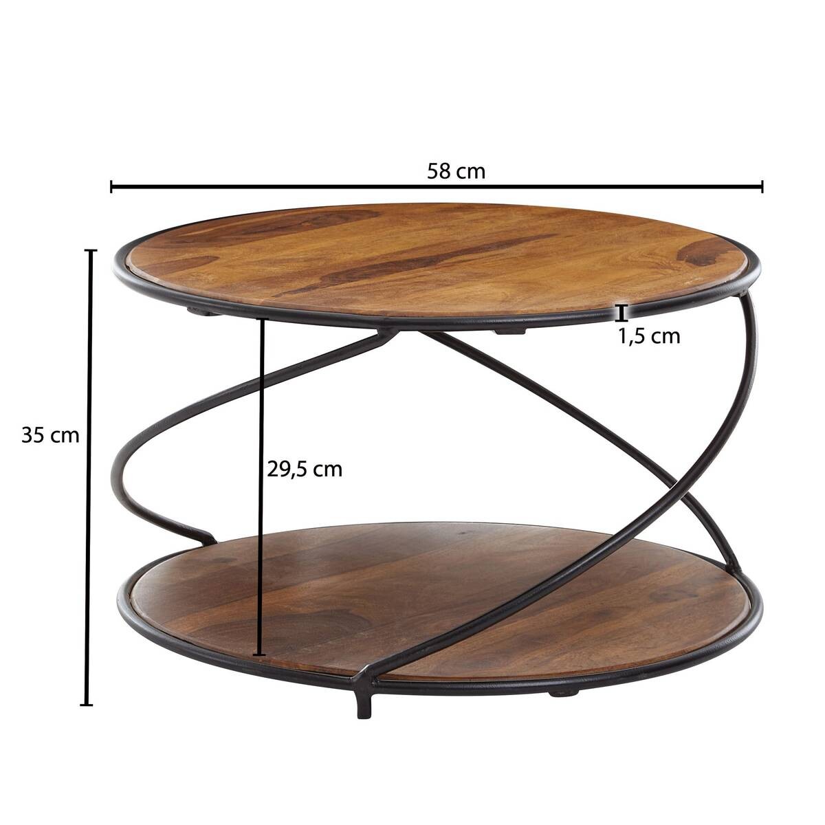 Couchtisch braun B/H/T: ca. 58x35x58 cm