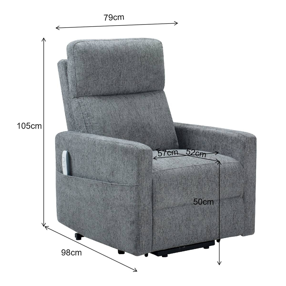 TV-Sessel grau Polyester B/H/T: ca. 79x105x98 cm