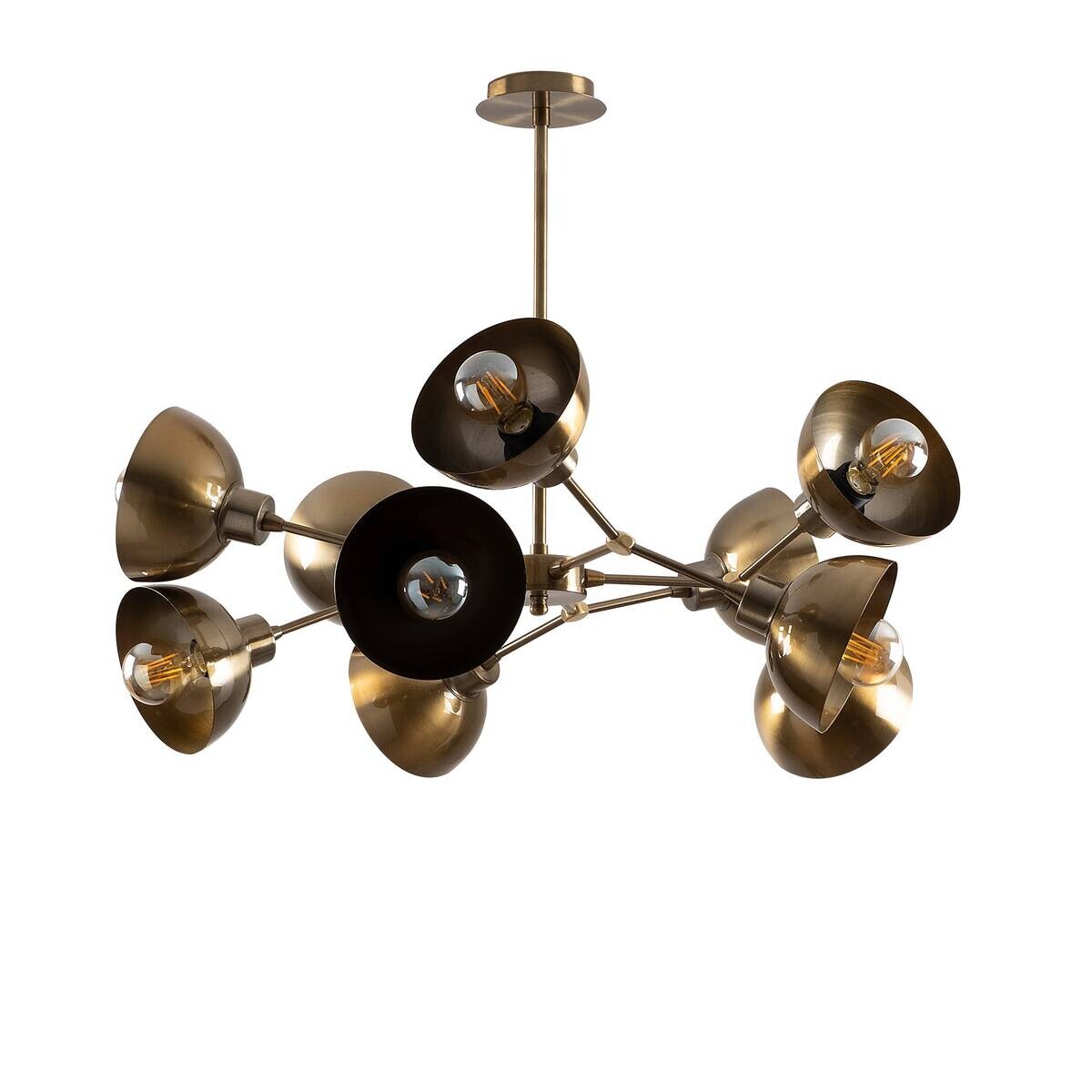 Opviq Pendelleuchte messing B/H/T: ca. 75x60x75 cm E27 10 Brennstellen