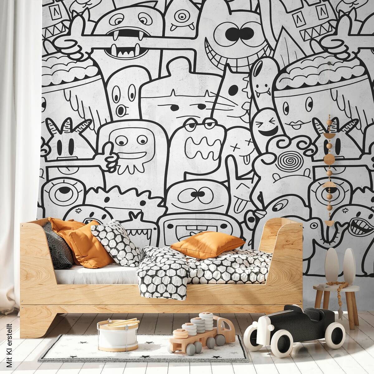 Livingwalls Fototapete Comic-Stil weiß schwarz B/L: ca. 280x159 cm