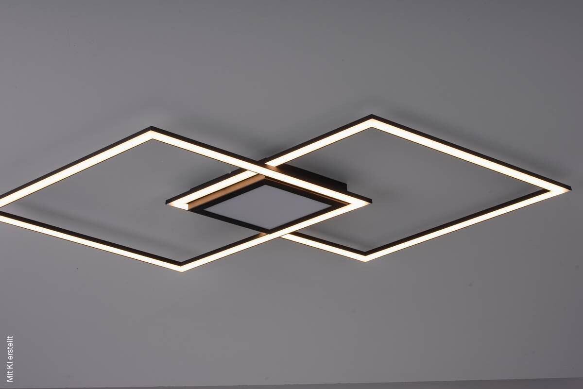 Just Light Deckenleuchte Asmin schwarz Aluminium H/T/L: ca. 5,2x37x106 cm