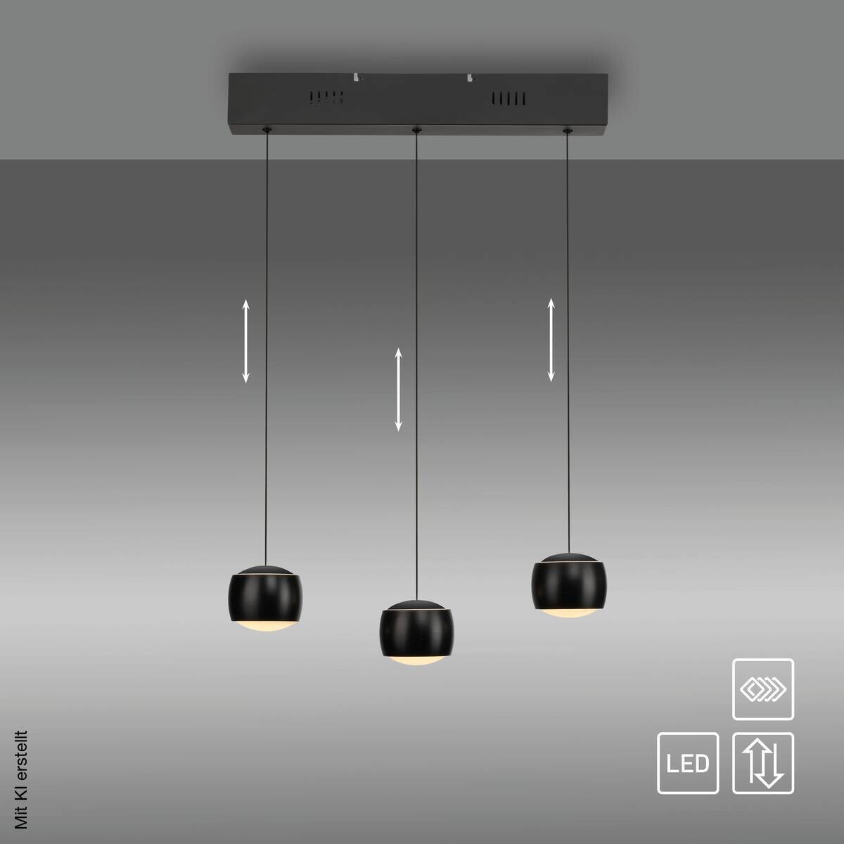 Just Light Pendelleuchte Ballini schwarz
