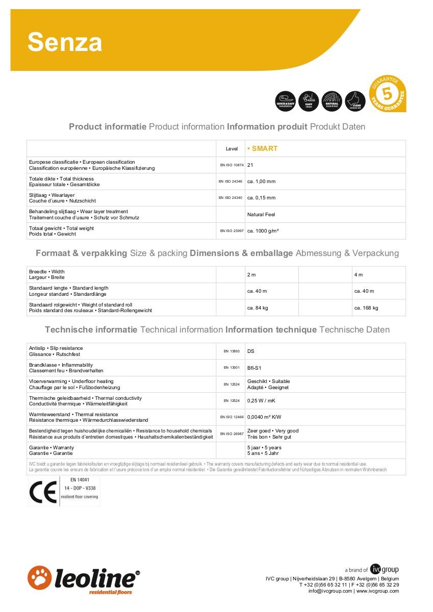 Vinylboden Senza hellbraun Eiche B: ca. 400 cm pro m²