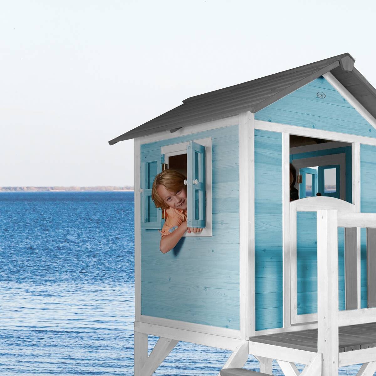 AXI Spielhaus Lodge XL blau B/H/L: ca. 240x189x167 cm