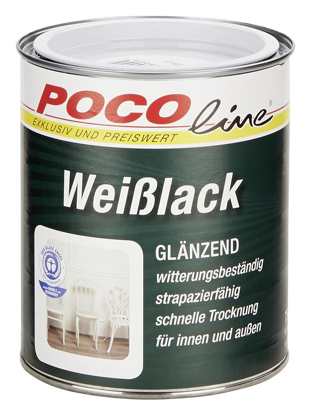 POCOline Acryl Weißlack weiß glänzend ca. 0,75 l