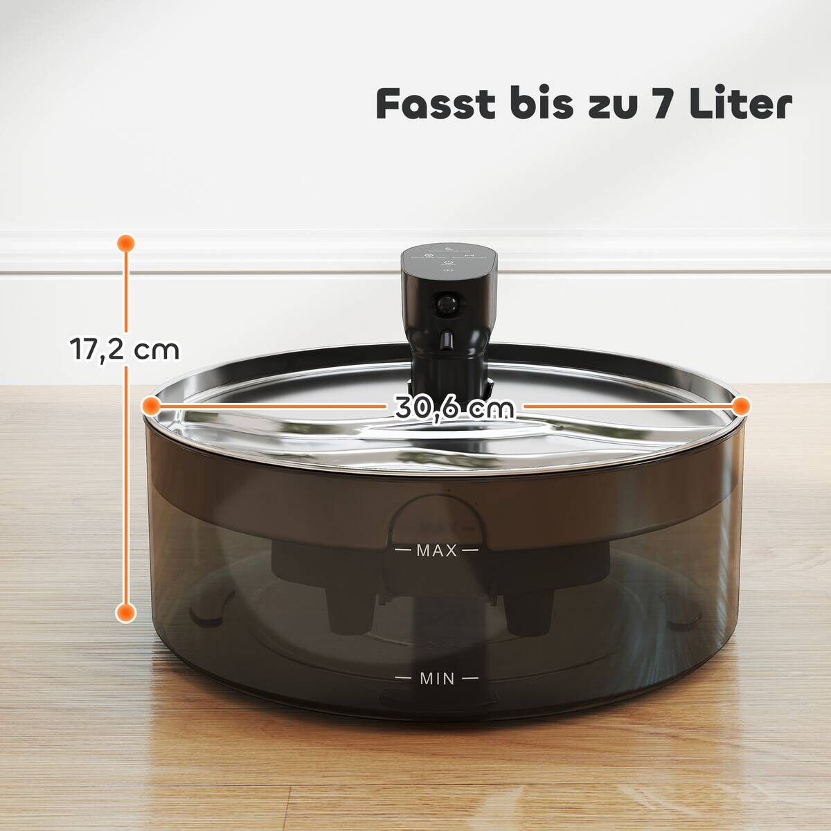 PawHut Katzenbrunnen schwarz Kunststoff B/H/L: ca. 30,6x17,2x30,6 cm