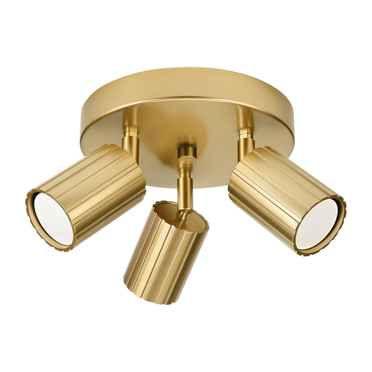 Lamkur Strahler Prisma gold Stahl B/H/L: ca. 18x19,5x18 cm 3 Brennstellen