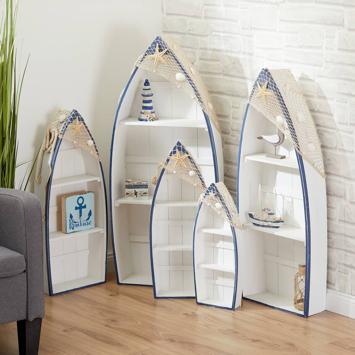 Dekorationsartikel weiß Holz B/H/L: ca. 62x25x11 cm