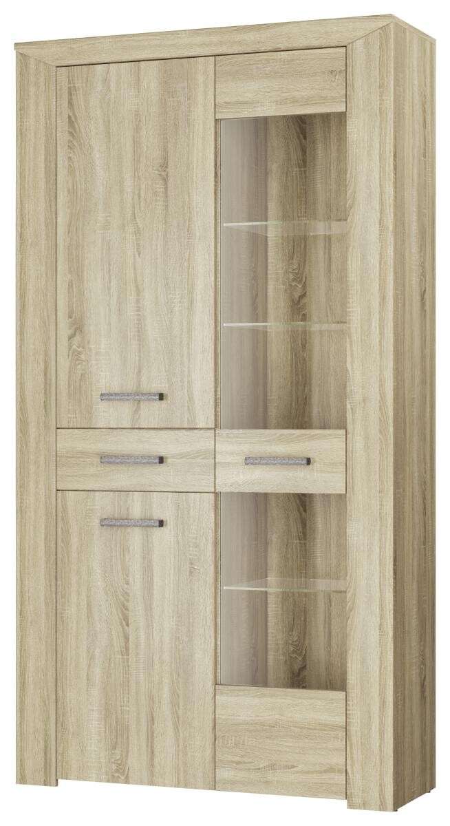 Vitrine Lorenzo Eiche Sonoma Nachbildung B/H/T: ca. 105x197x38 cm