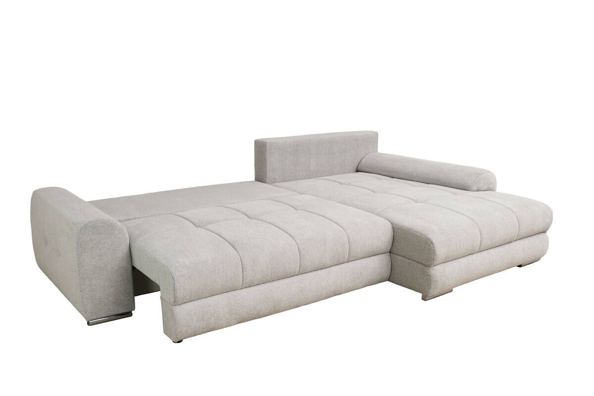 Ecksofa mit Bettfunktion und Bettkasten Lorenz taupe Microfaser B/H/T: ca. 284x74x180 cm