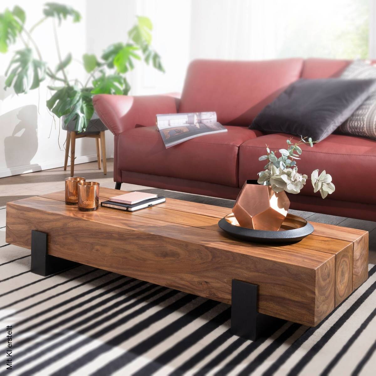 Couchtisch braun B/H/T: ca. 115x22x44 cm
