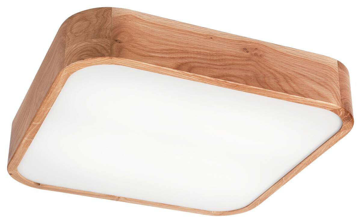 Lamkur Deckenleuchte GASPAR 48888 Eiche Eiche Holz Glas H/L: ca. 8x45 cm E27 4 Brennstellen