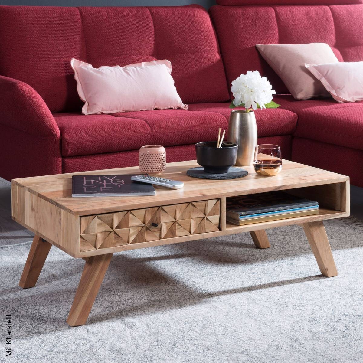 Couchtisch braun B/H/T: ca. 95x35x50 cm