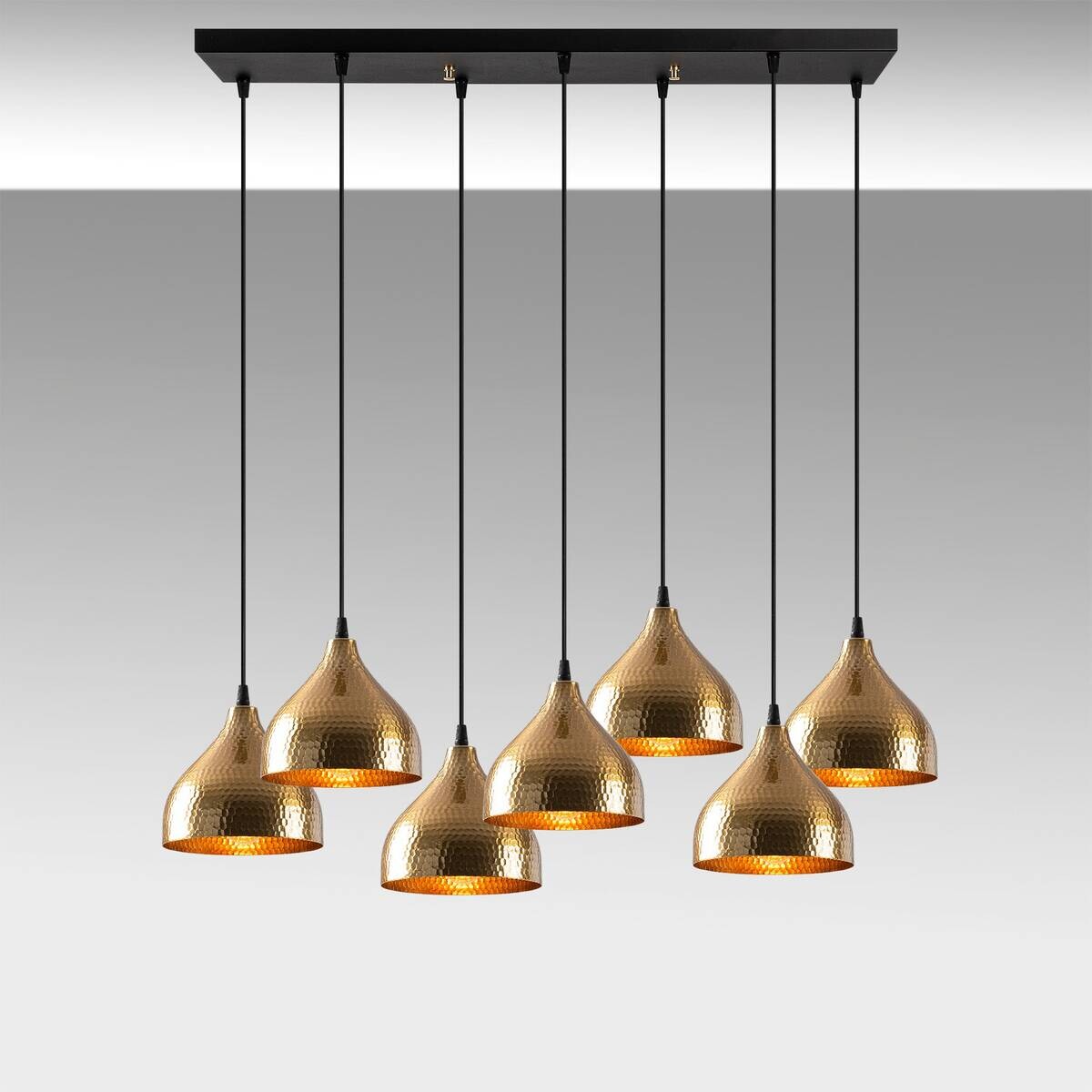 Opviq Pendelleuchte Tattoo-6222 Metall B/H/T/L: ca. 88x114x40x88 cm E27 7 Brennstellen