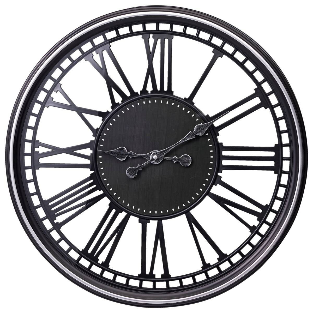 Wanduhr schwarz B/H/L/D: ca. 49,5x6,5x53x50 cm