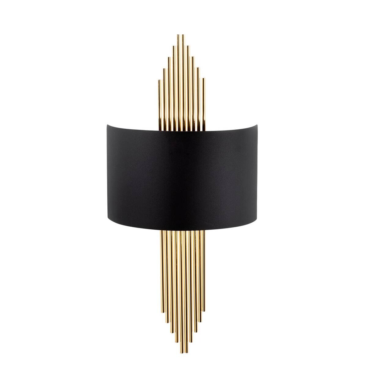 Opviq Wandleuchte Ringel gold schwarz Metall B/H/T/L: ca. 10x22x10x75 cm E27 1 Brennstellen
