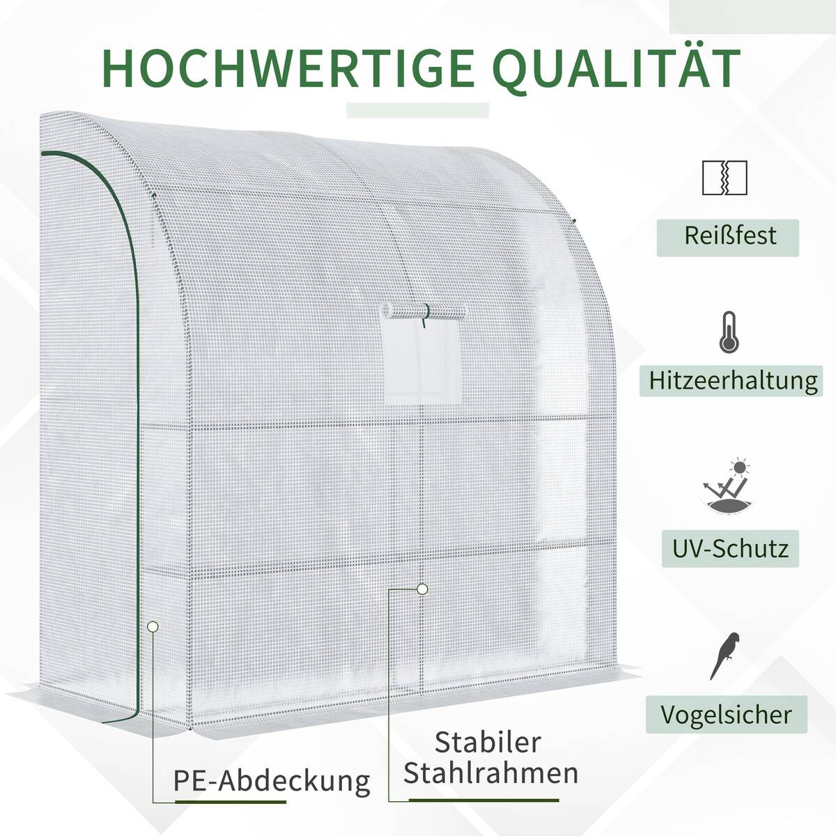 Outsunny Gewächshaus B/H/L: ca. 100x215x200 cm