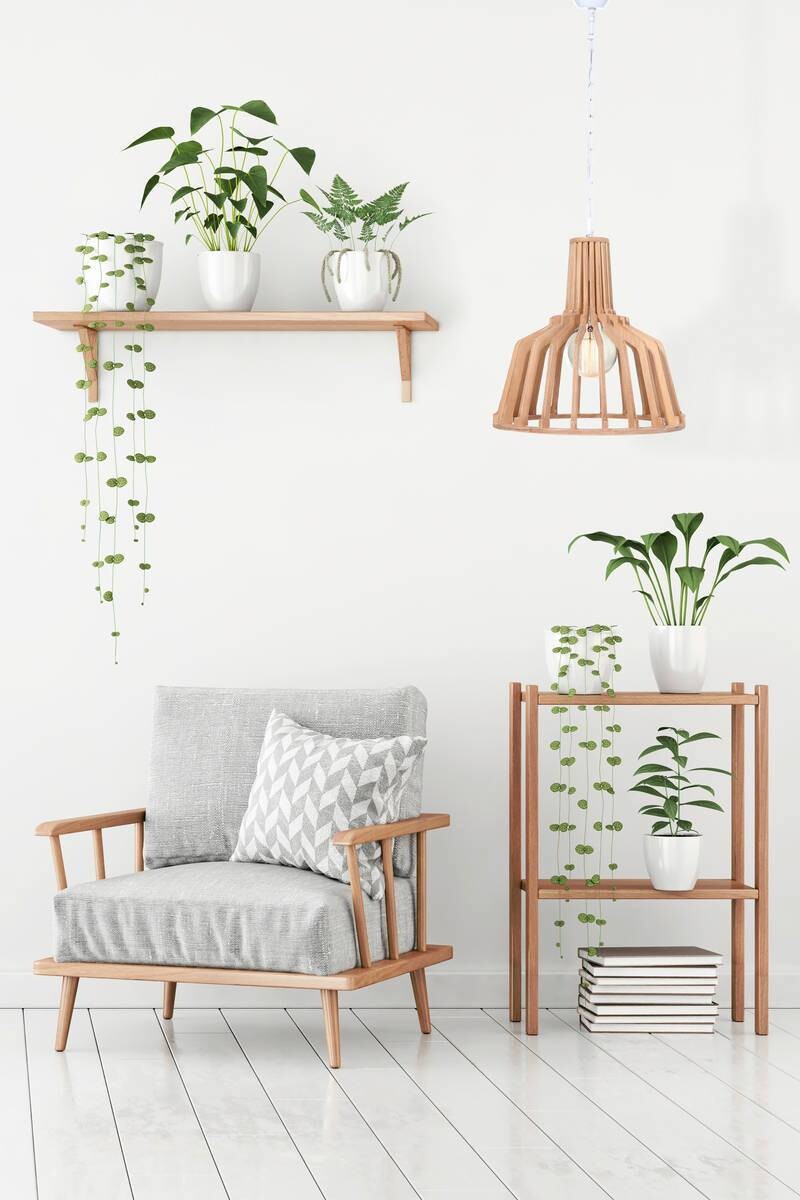 Kayoom Pendelleuchte Lucerna 295 natur Holzwerkstoff Eisen B/H/L: ca. 41x39x41 cm E27 1 Brennstellen