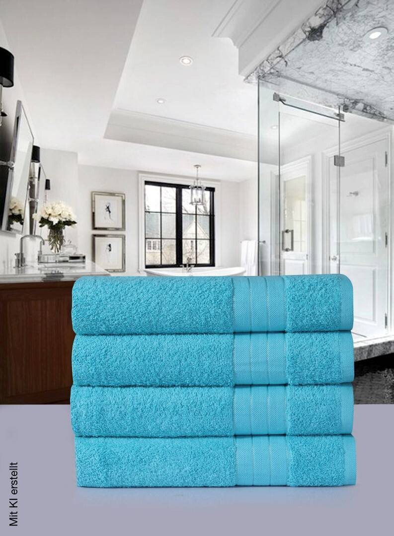 Good Morning Handtuch 4er-Pack aqua Baumwolle B/L: ca. 50x100 cm