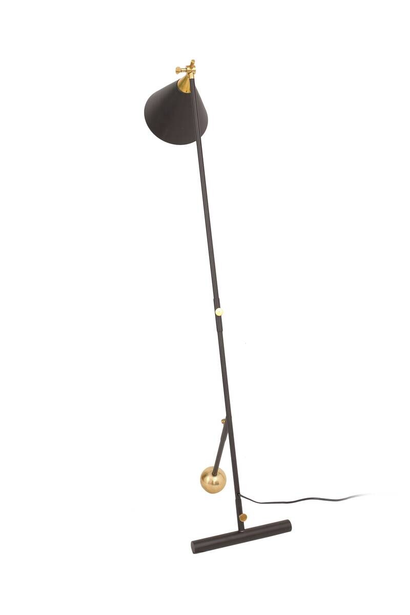 Kayoom Stehlampe gold schwarz Aluminium Messing Eisen B/H/L: ca. 32x144x59 cm E27 1 Brennstellen