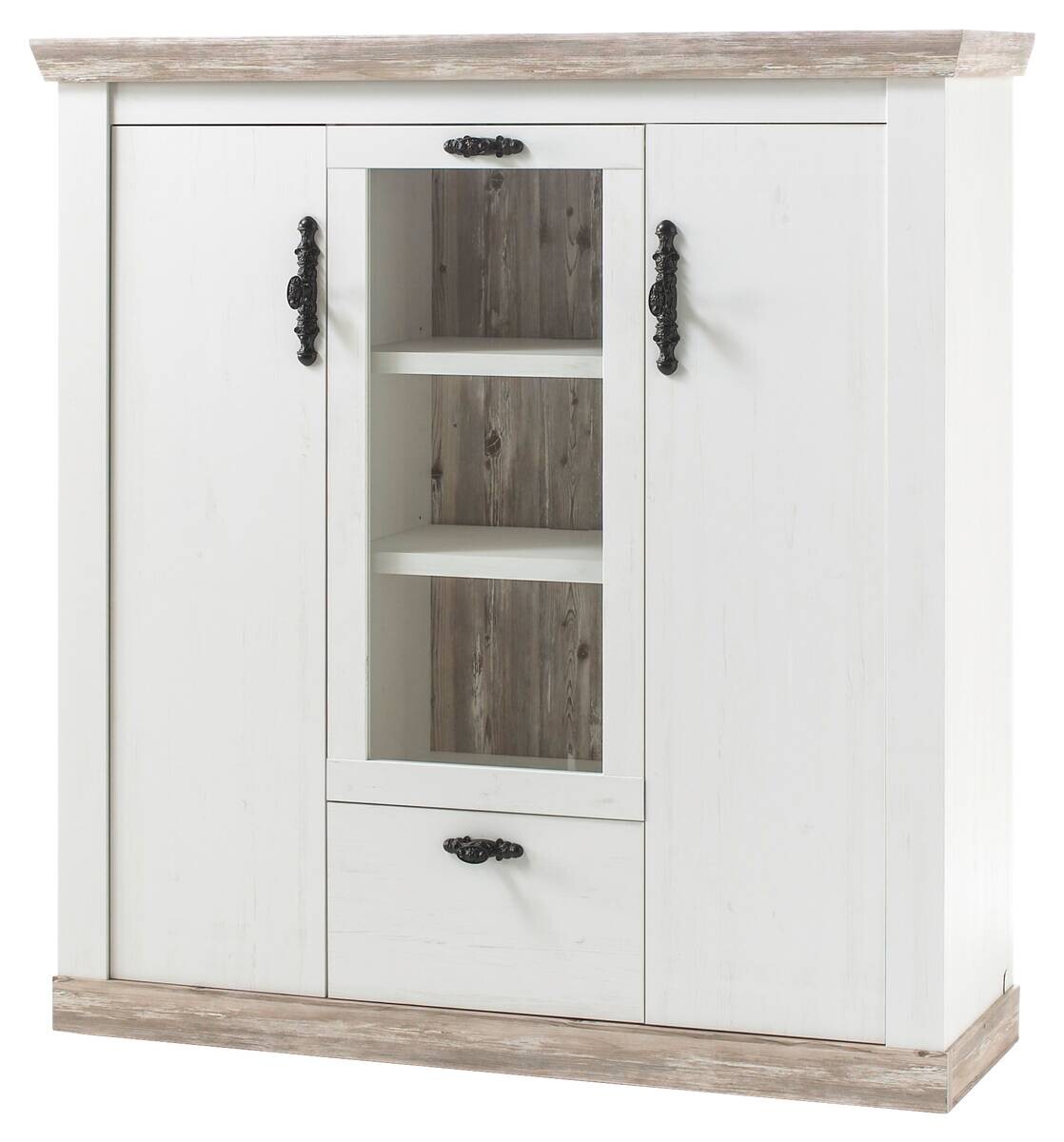 Highboard Florenz weiß Pinie B/H/T: ca. 139x146x44 cm