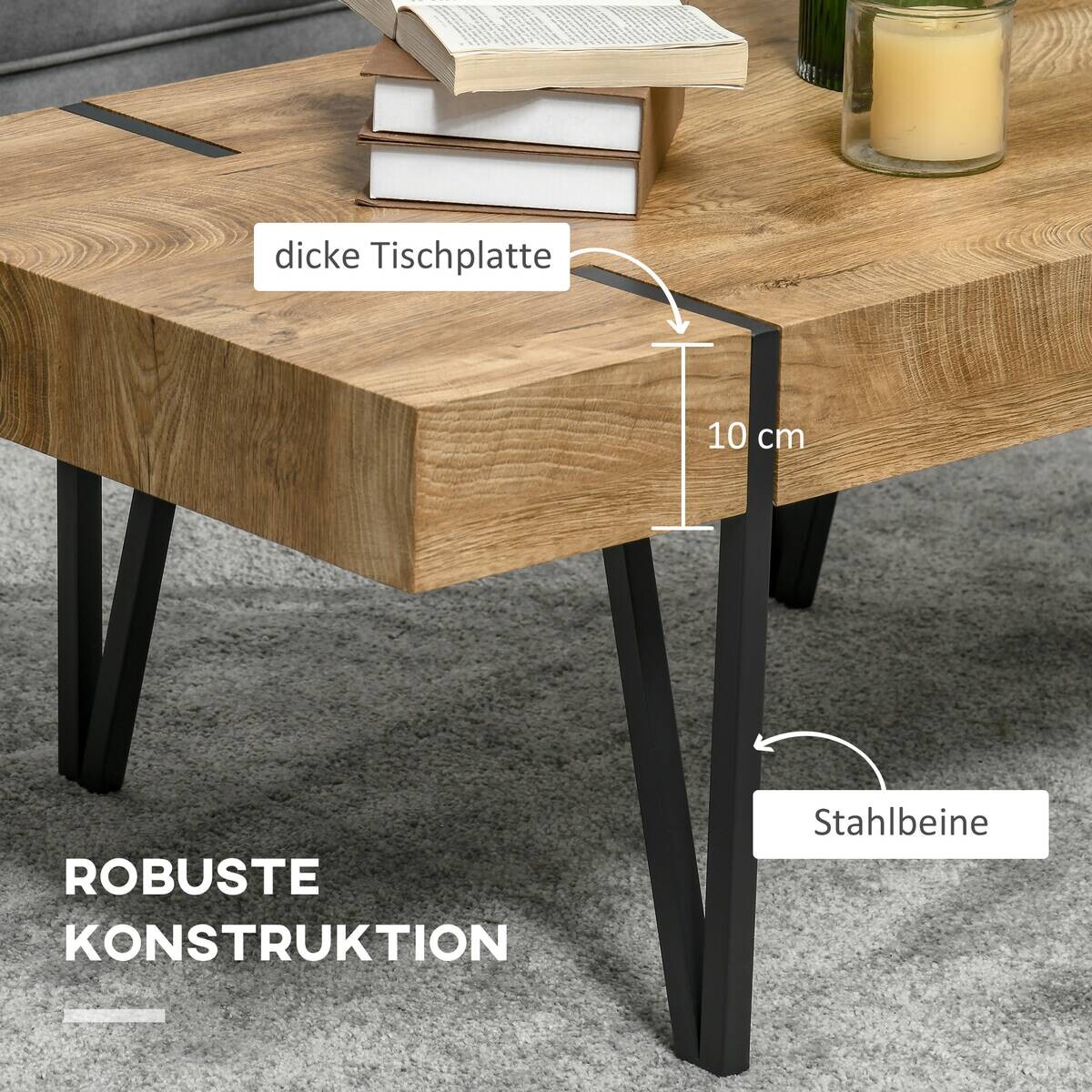 Couchtisch natur Optik B/H/T: ca. 105x42x60 cm