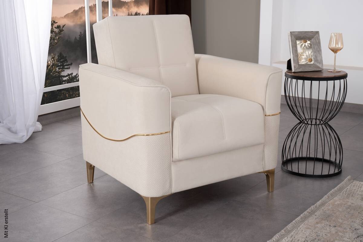 Sofa 3-2-1 Salda beige Microfaser