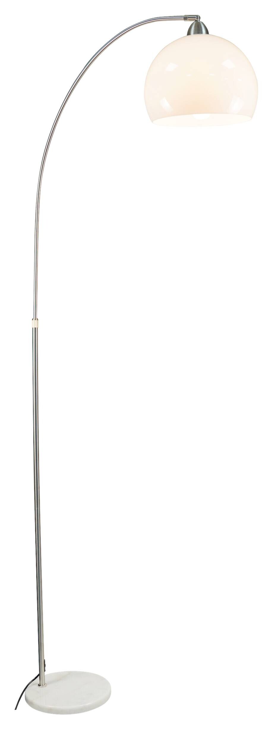 POCOline Stehlampe Arco weiß nickel Metall Kunststoff H: ca. 208 cm E27 1 Brennstellen