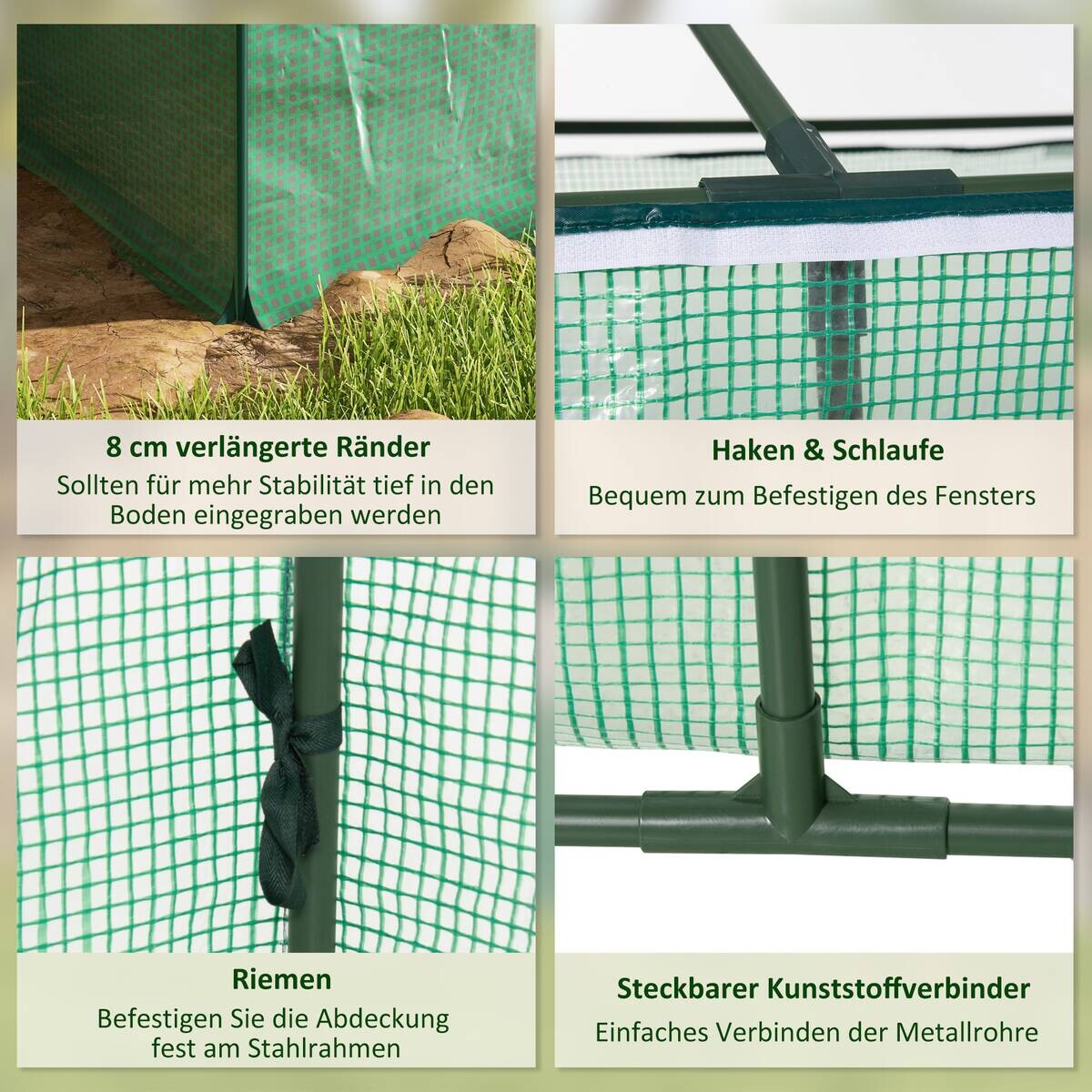 Outsunny Gewächshaus B/H/L: ca. 92x180x92 cm