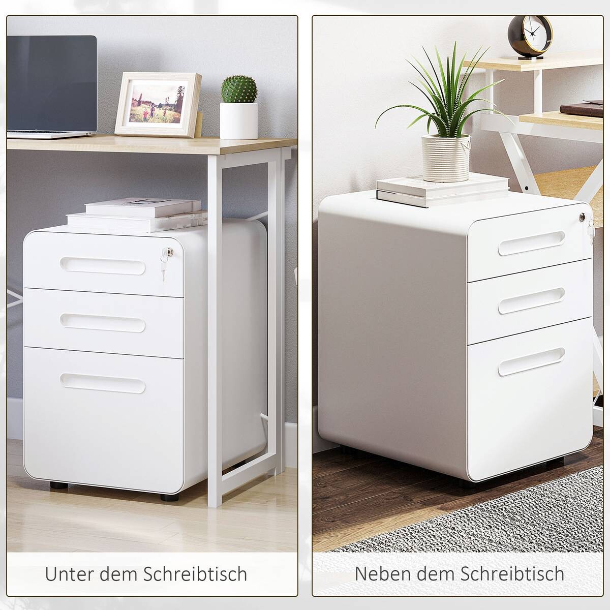 Rollcontainer 924-007WT weiß B/H/T: ca. 39x59x48 cm