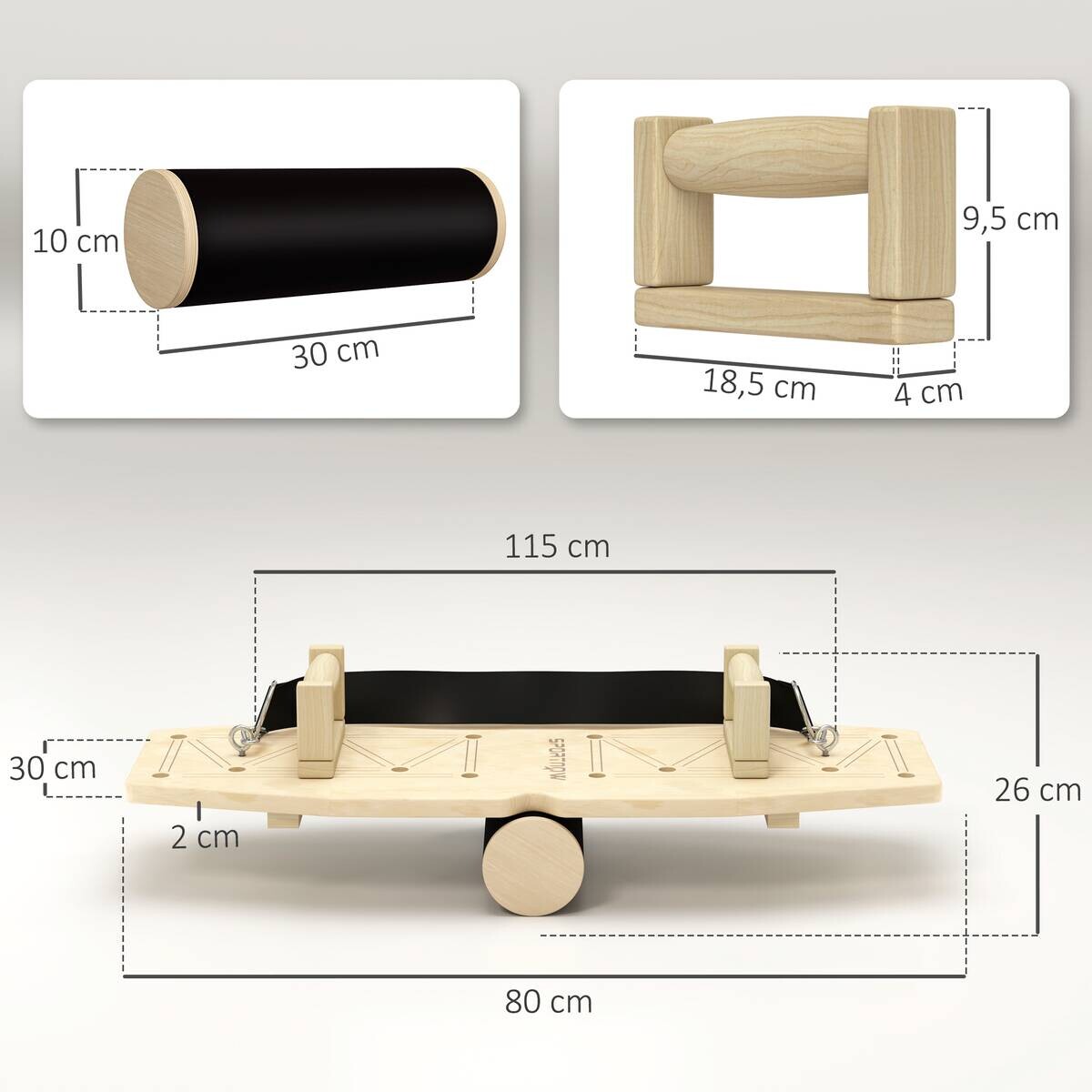 SPORTNOW Liegestützgriffe Holzoptik Holz B/H/L: ca. 30x26x80 cm