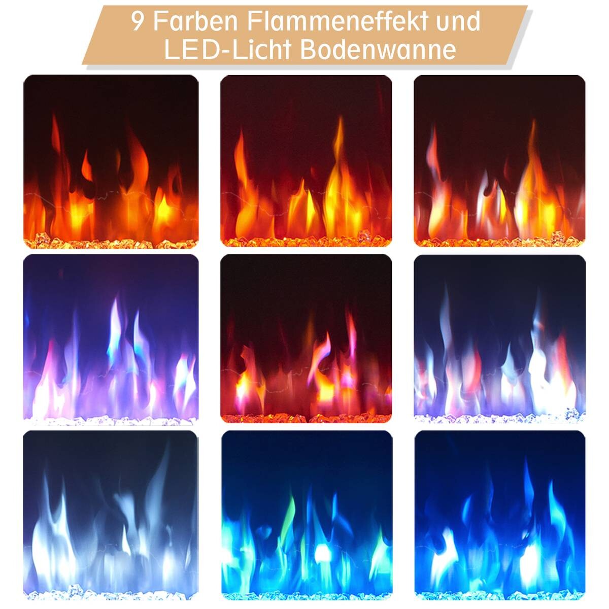 Balderia Elektrischer-Kamin Agnes 50 B/H/T: ca. 127x33x12 cm ca. 2000 W