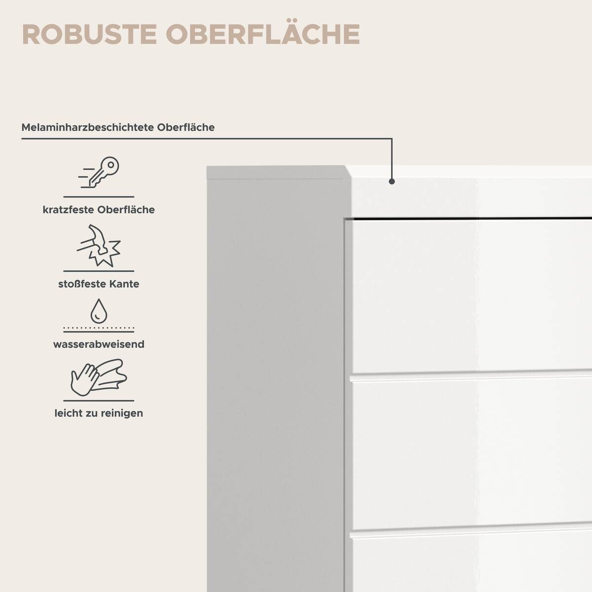 Badhochschrank Scout weiß weiß Hochglanz B/H/T: ca. 37x191x31 cm