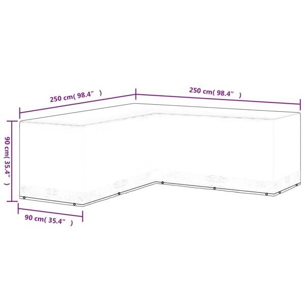 vidaXL Gartenmöbel-Abdeckung schwarz Kunststoff B/H/L: ca. 250x90x250 cm