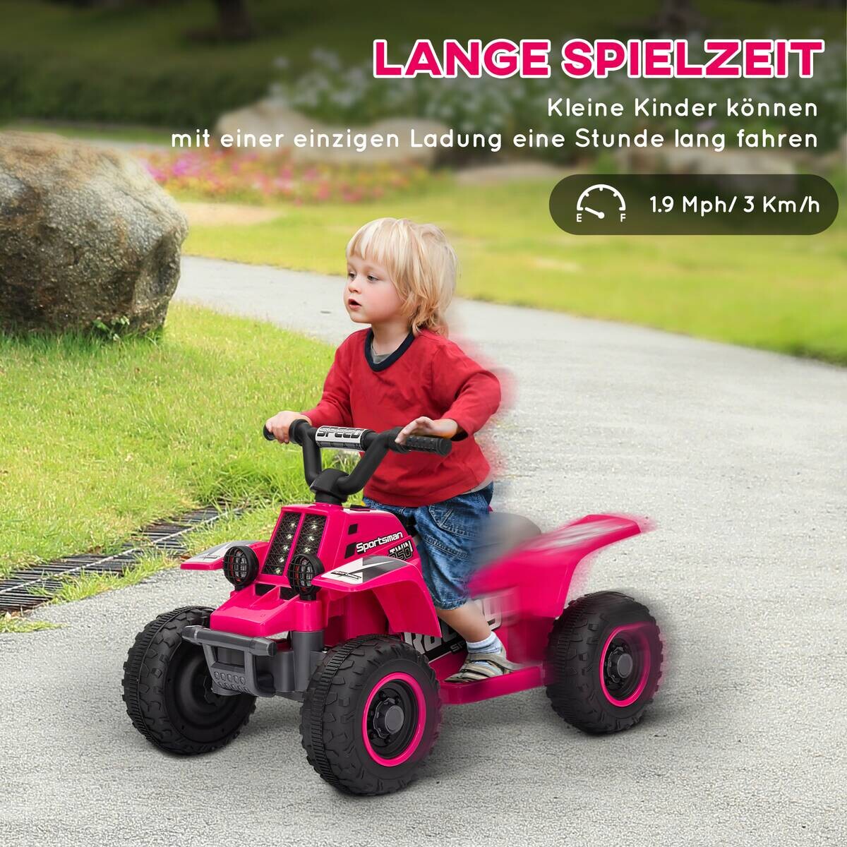 AIYAPLAY Kinder Elektro-Quad rosa B/H/L: ca. 42,5x46,5x70,5 cm